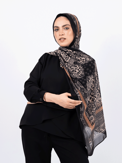 Soft Petals – Printed Chiffon Scarf