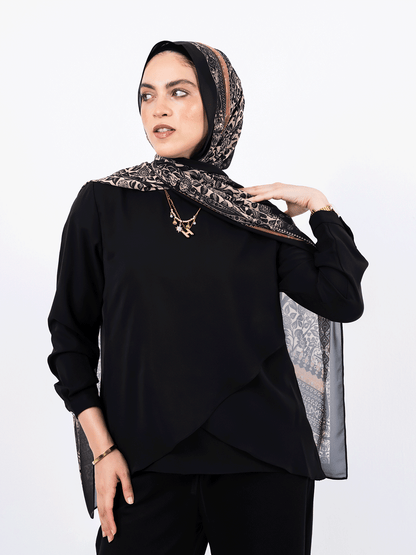 Soft Petals – Printed Chiffon Scarf