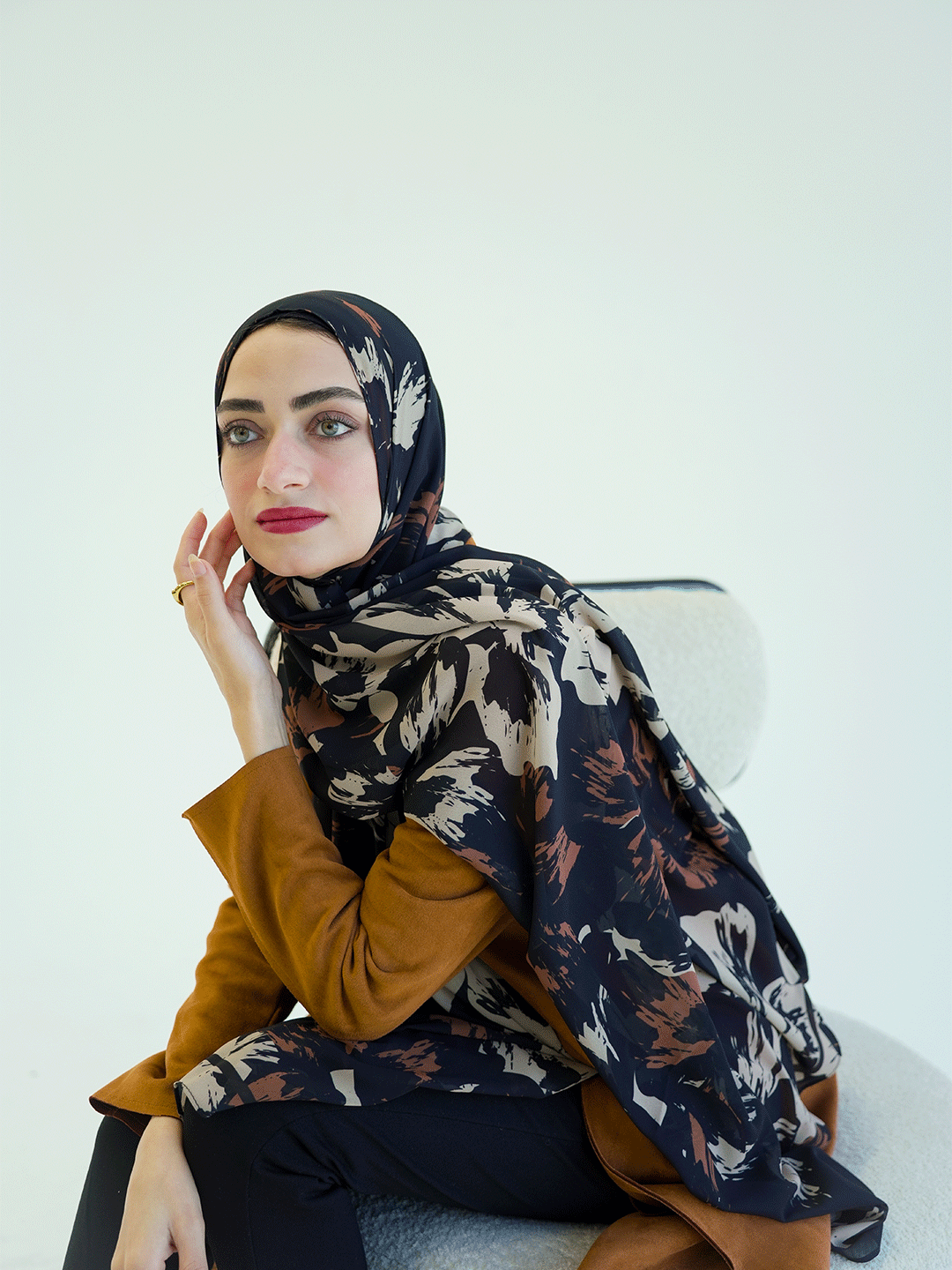 Midnight Havan Chiffon Scarf