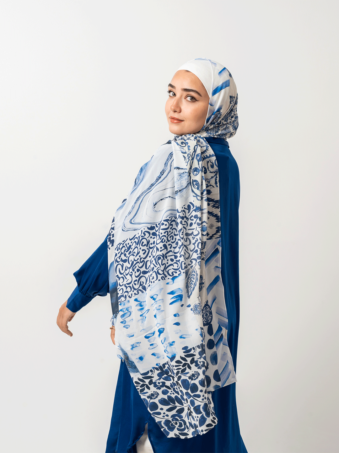 Blueish Arabica Chiffon Scarf