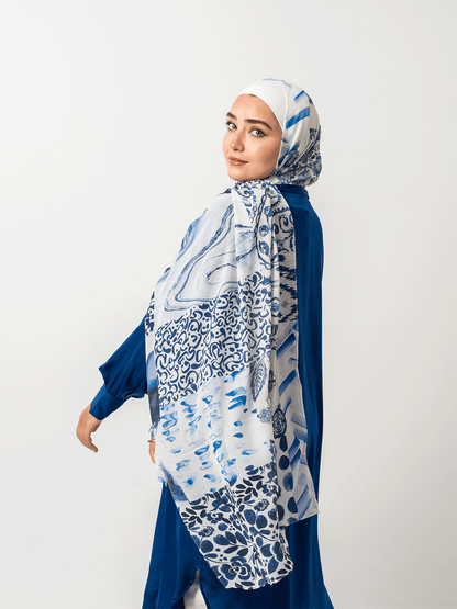 Blueish Arabica Chiffon Scarf