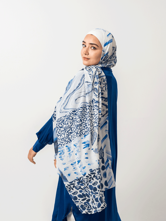 Blueish Arabica Chiffon Scarf