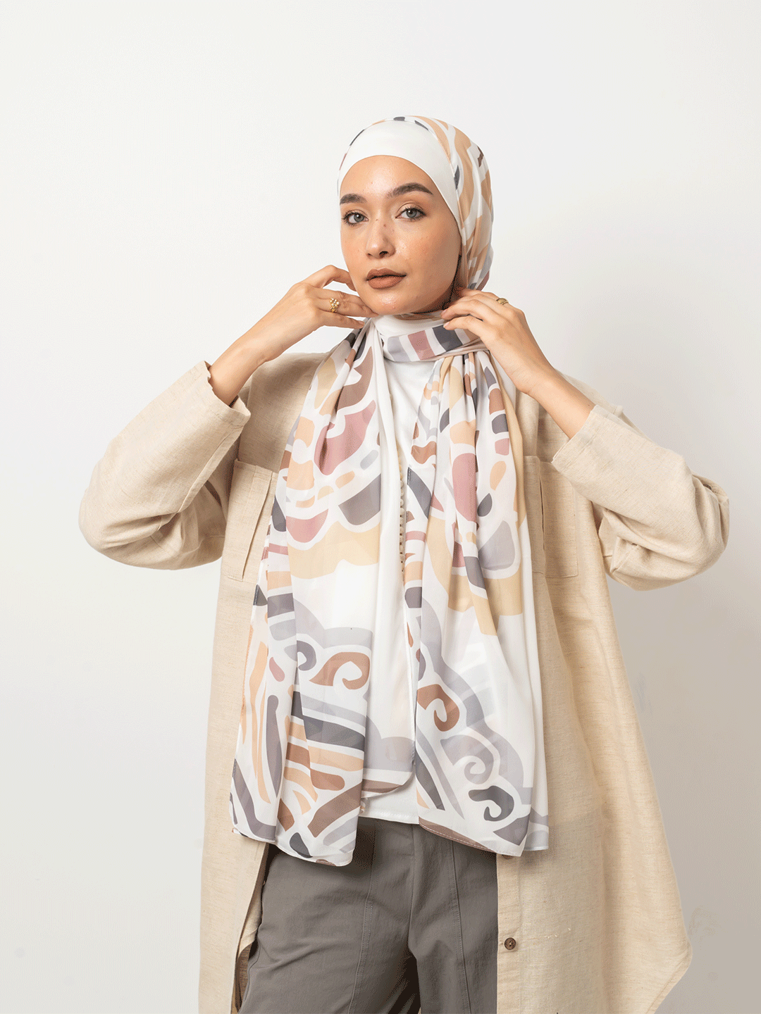 Nature’s Brushstroke Chiffon Scarf