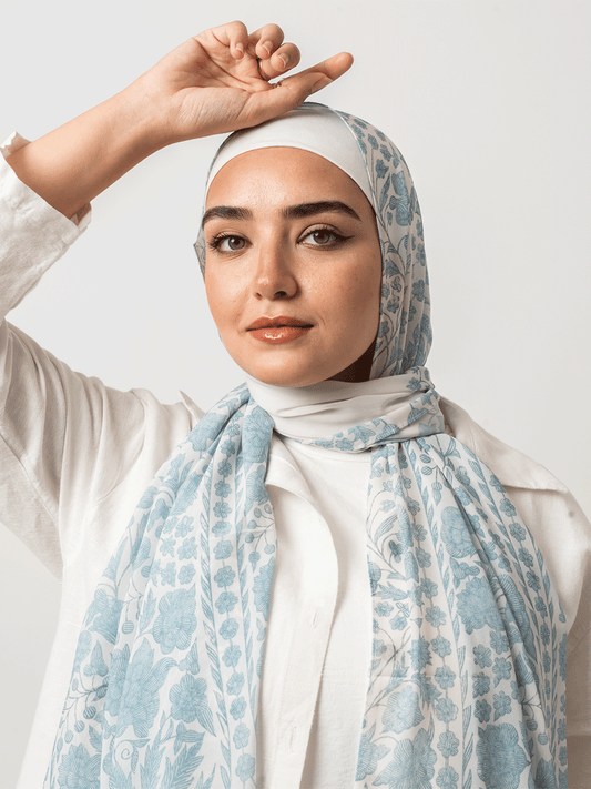 Royal Arabic Motif Chiffon Scarf