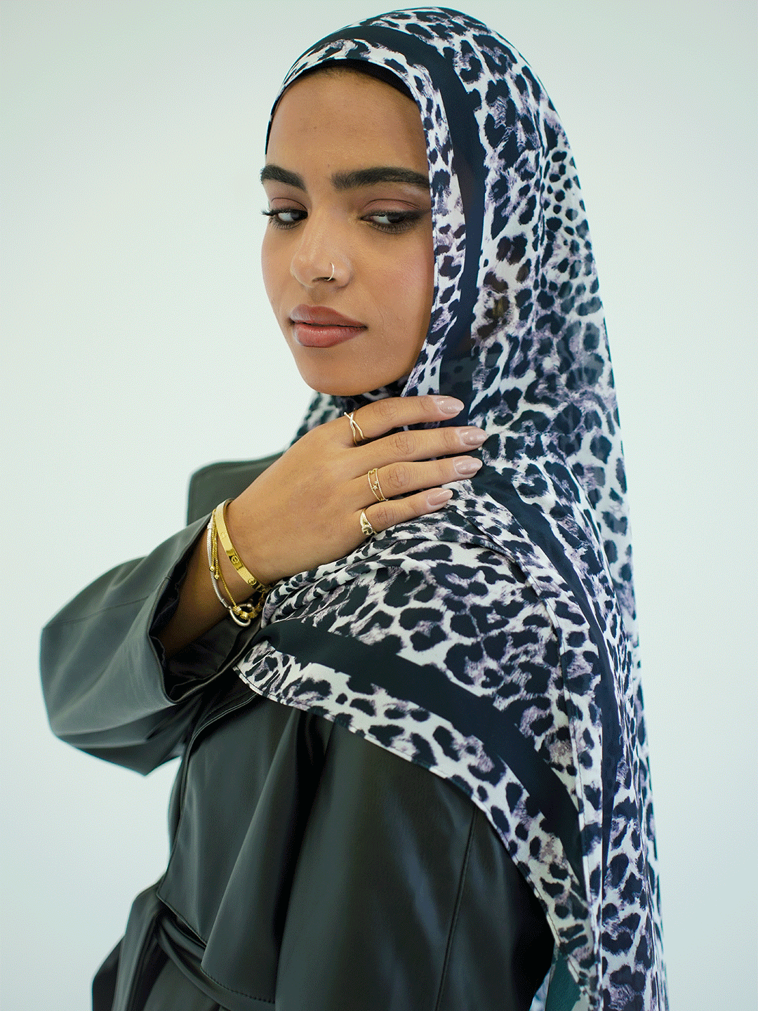 Monochrome Wild Chiffon Scarf