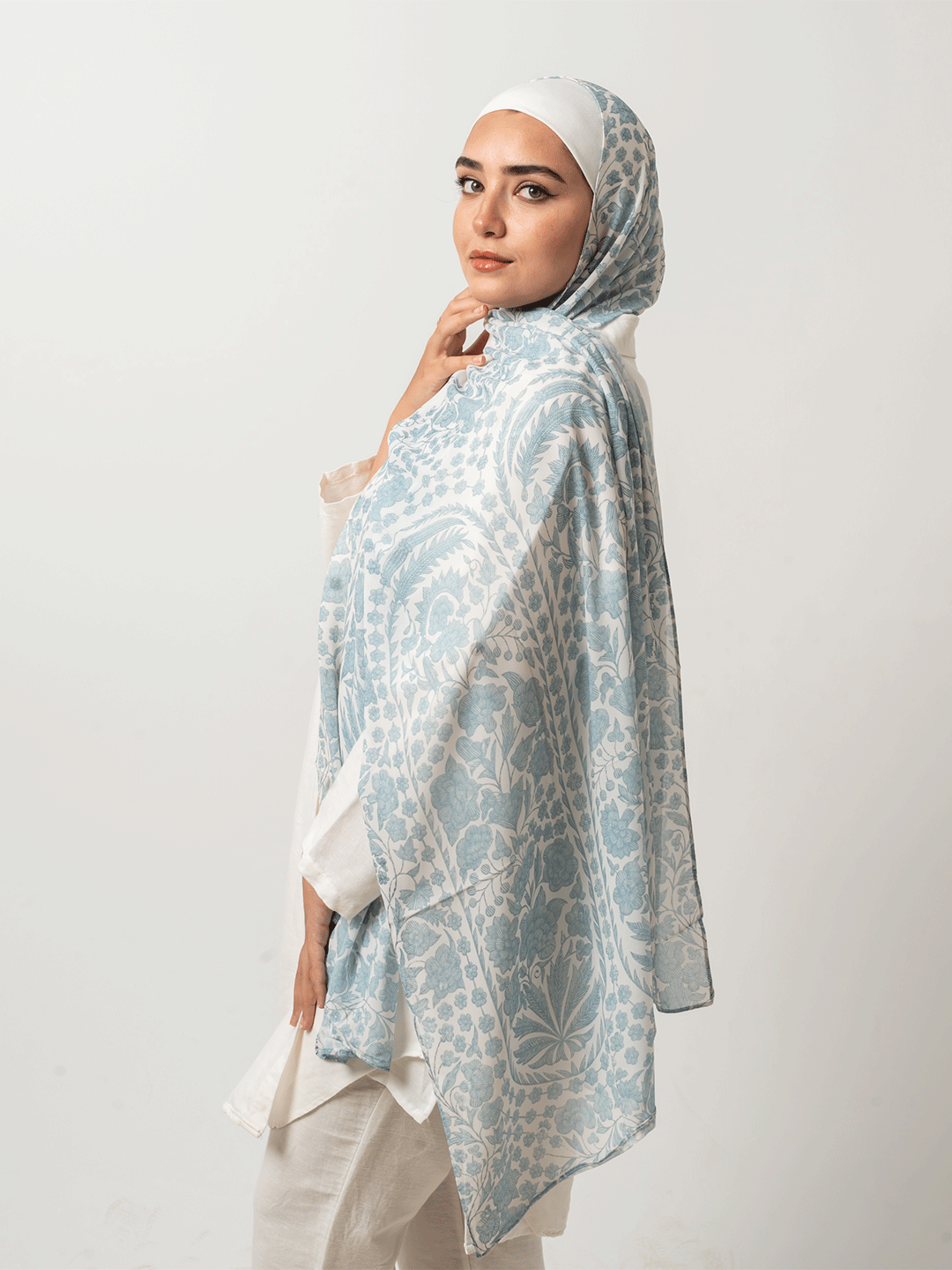 Royal Arabic Motif Chiffon Scarf