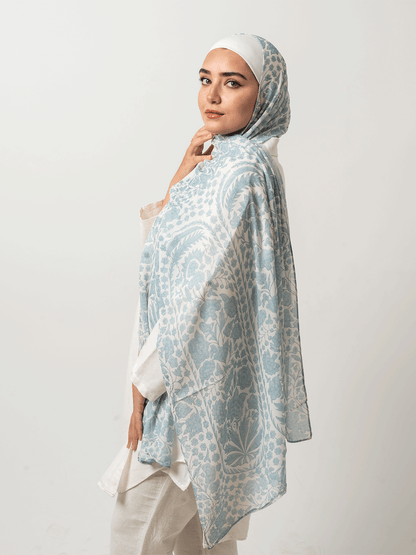 Royal Arabic Motif Chiffon Scarf