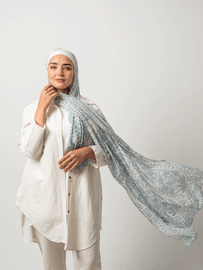 Royal Arabic Motif Chiffon Scarf