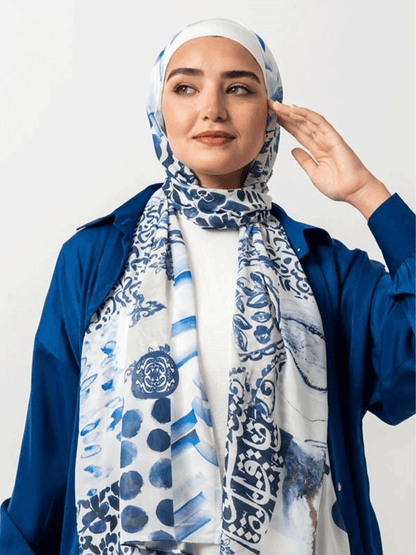Blueish Arabica Chiffon Scarf