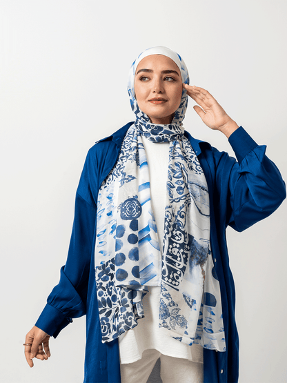 Blueish Arabica Chiffon Scarf