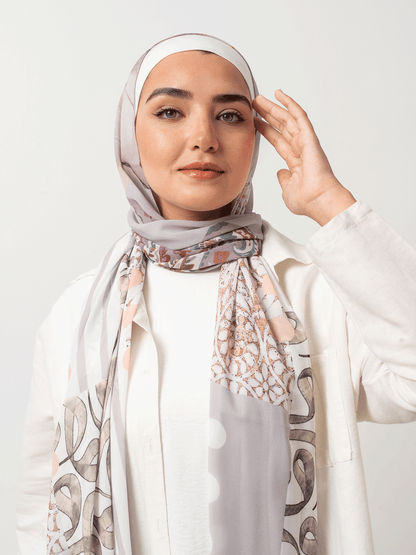 Beige Arabic Chiffon Scarf