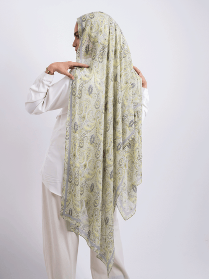 Pale Lime Paisley - Sunlit Willow