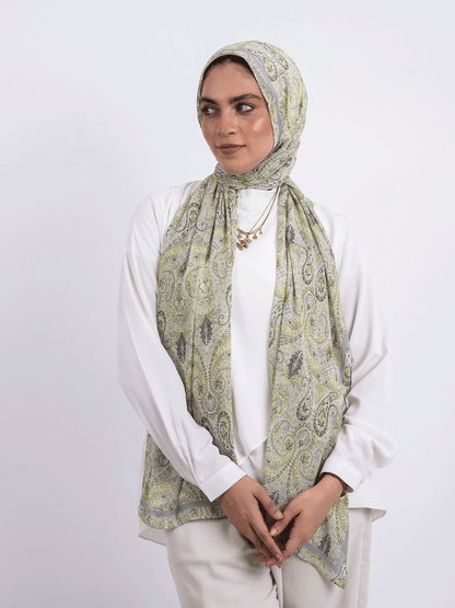 Pale Lime Paisley - Sunlit Willow