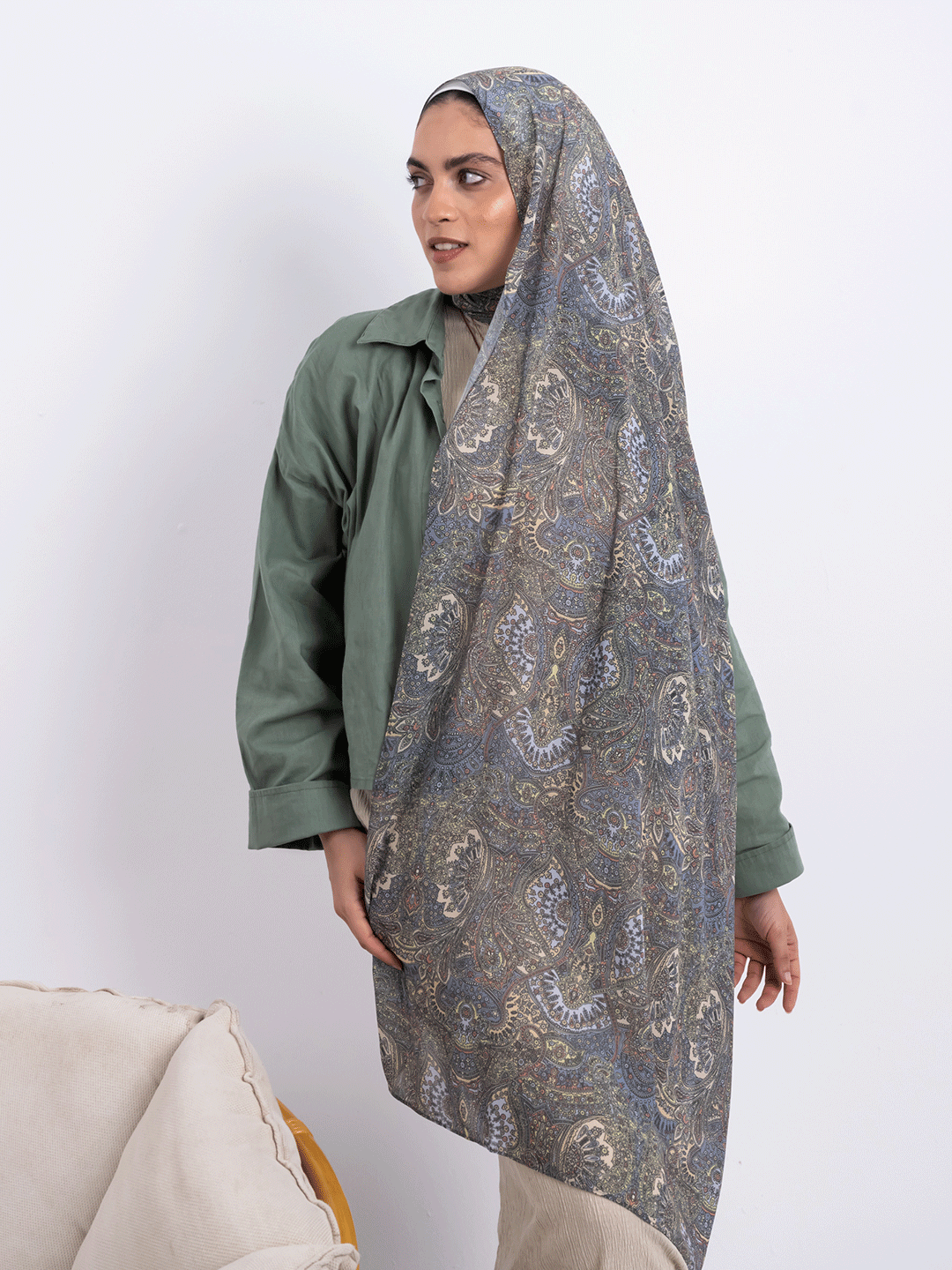 Whispers of Grey - Blue Dusk Paisley