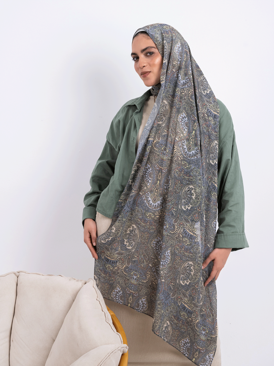 Whispers of Grey - Blue Dusk Paisley