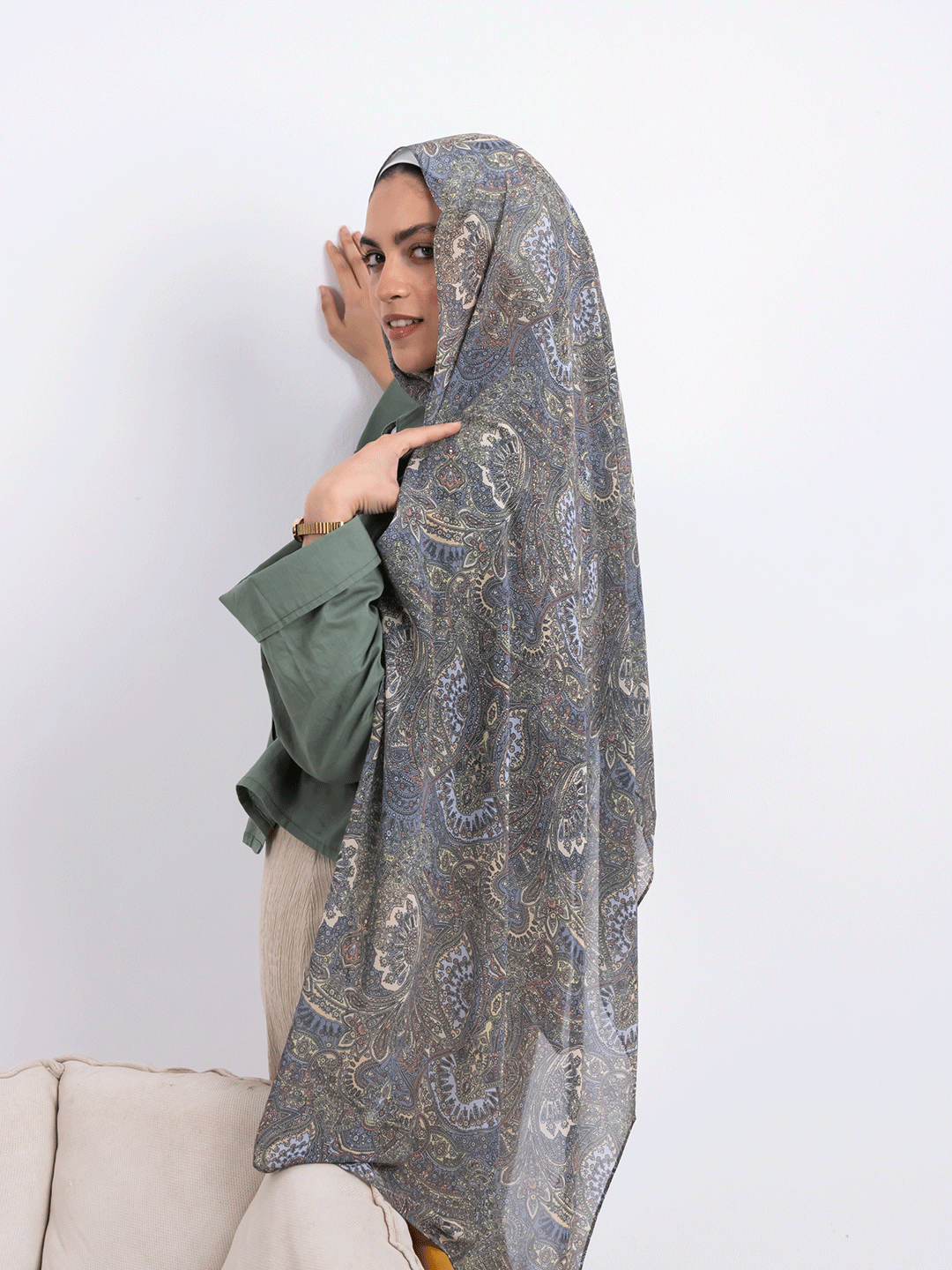 Whispers of Grey - Blue Dusk Paisley