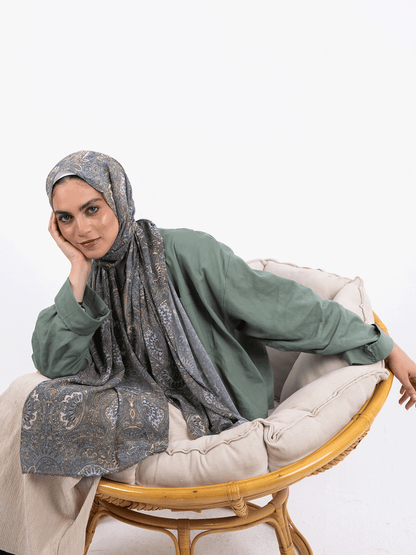 Whispers of Grey - Blue Dusk Paisley