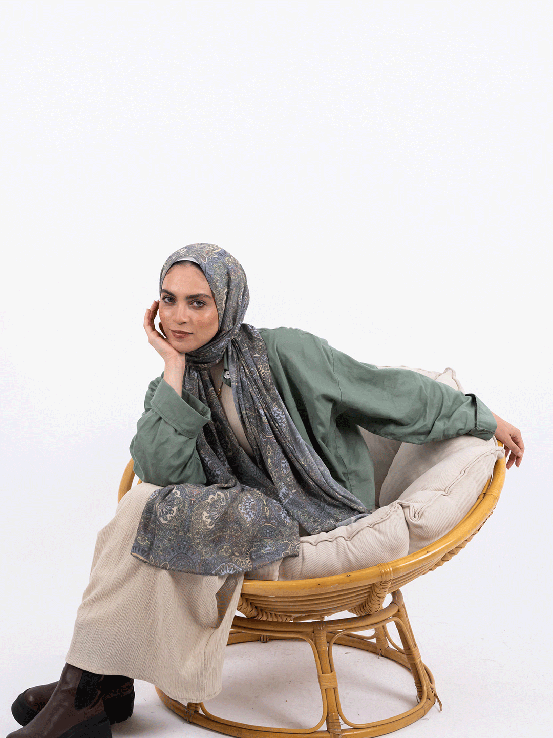 Whispers of Grey - Blue Dusk Paisley