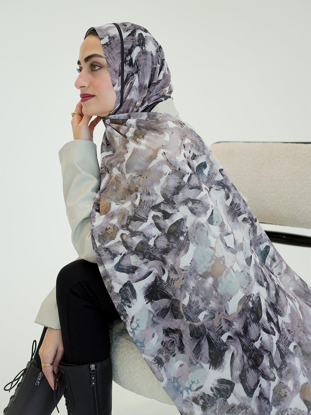 Smokey Brushstrokes - Charcoal Abstract