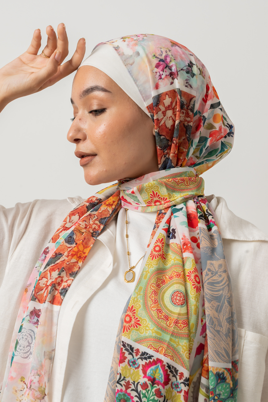 Warm Patches Chiffon Scarf